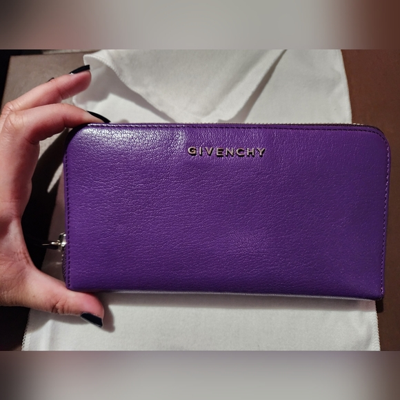 Givenchy Bags Givenchy Pandora Long Zip Around Wallet Plum Poshmark